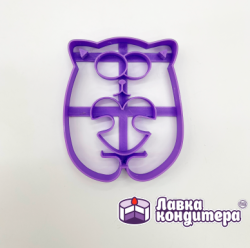 Изображение Вырубка с оттиском Кот с сердцем ТМ Лавка Кондитера, 10 см